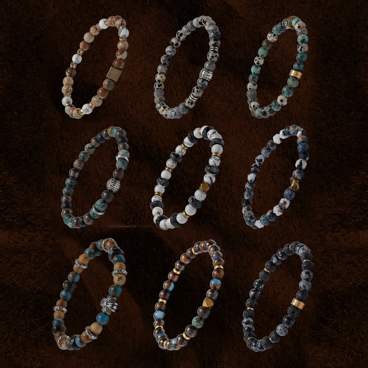 Olivenorma 6mm Natural Stone Men's Beaded Bracelet - image 21