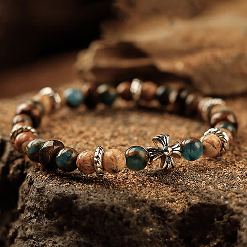 Olivenorma 6mm Natural Stone Men's Beaded Bracelet - image 13