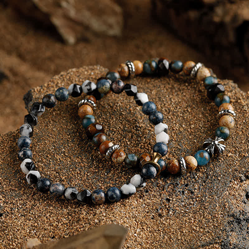 Olivenorma 6mm Natural Stone Men's Beaded Bracelet - image 27