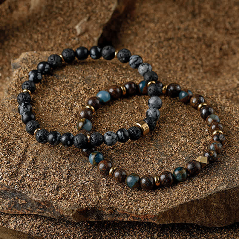 Olivenorma 6mm Natural Stone Men's Beaded Bracelet - image 25