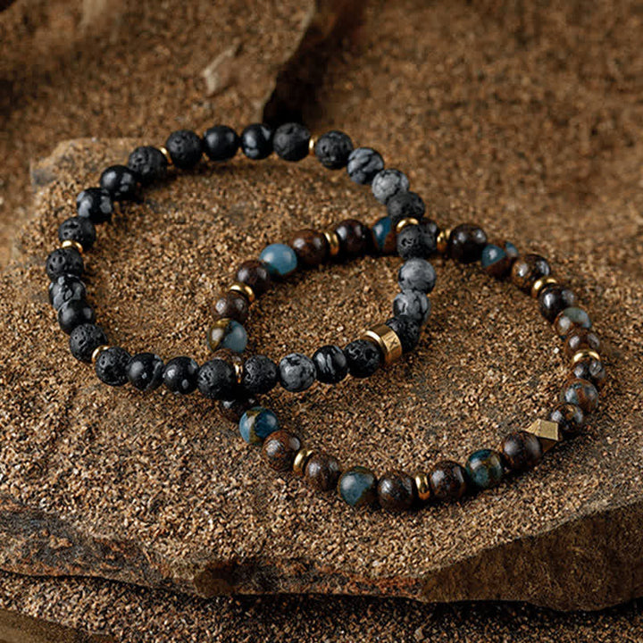 Olivenorma 6mm Natural Stone Men's Beaded Bracelet - image 25