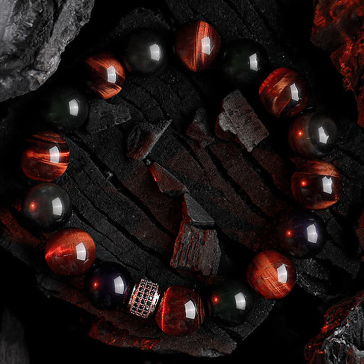 Olivenorma 12mm Natural Tiger Eye Men's Beaded Bracelet - image 8