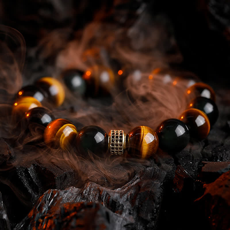 Olivenorma 12mm Natural Tiger Eye Men's Beaded Bracelet - image 3
