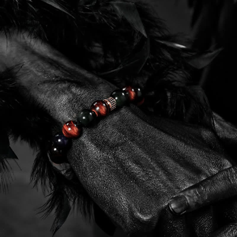 Olivenorma 12mm Natural Tiger Eye Men's Beaded Bracelet - image 7