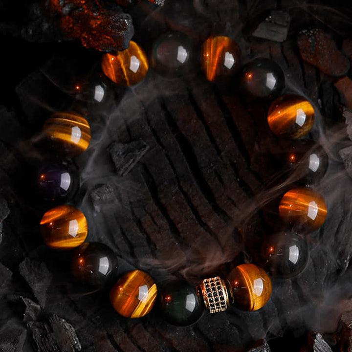 Olivenorma 12mm Natural Tiger Eye Men's Beaded Bracelet - image 4