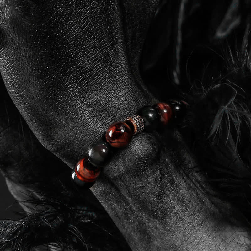 Olivenorma 12mm Natural Tiger Eye Men's Beaded Bracelet - image 6