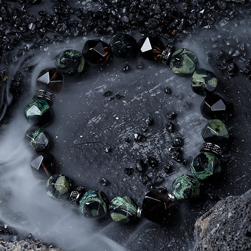 Olivenorma Natural Sodalite African Turquoise Men's Beaded Bracelet - image 6