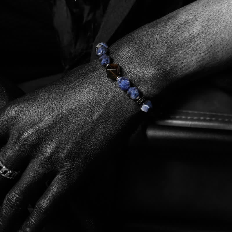 Olivenorma Natural Sodalite African Turquoise Men's Beaded Bracelet - image 3