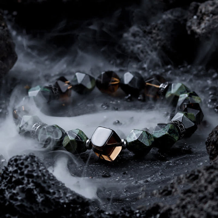 Olivenorma Natural Sodalite African Turquoise Men's Beaded Bracelet - African Turquoise - 17cm-18cm - image 5