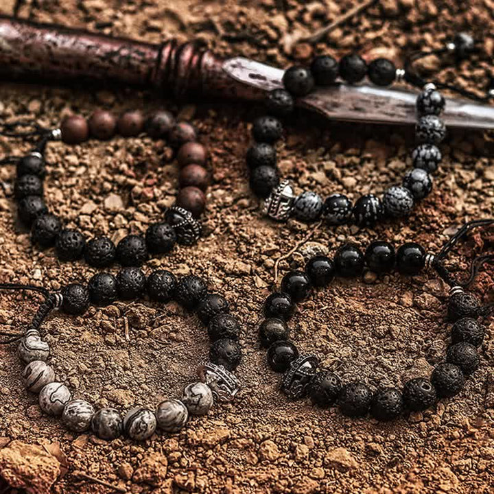Olivenorma Natural Lava Stone Men's Beaded Bracelet - image 13