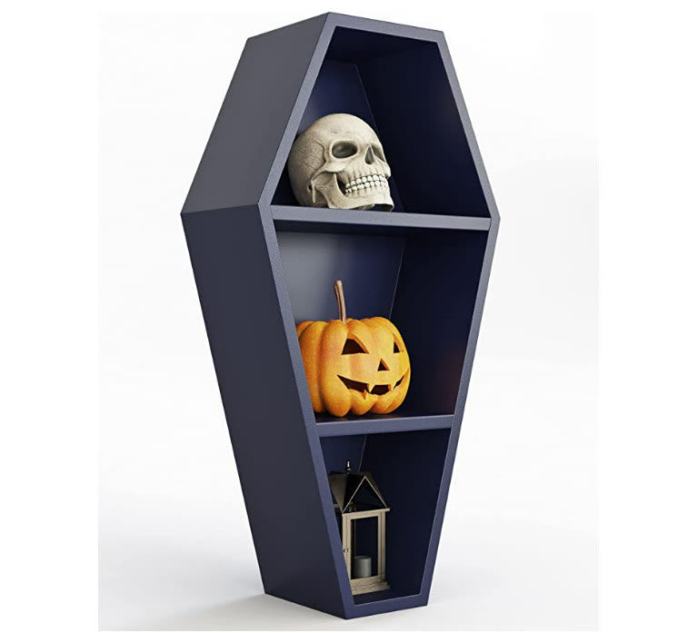Olivenorma Spooky Coffin Shaped Shelf Halloween Crystal Shelf - Black - image 1