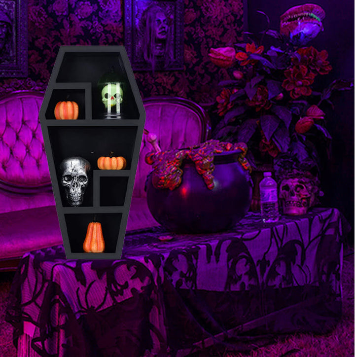 Olivenorma Spooky Coffin Shaped Shelf Halloween Crystal Shelf - image 5