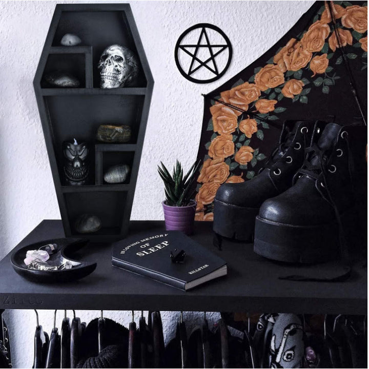 Olivenorma Spooky Coffin Shaped Shelf Halloween Crystal Shelf - image 4