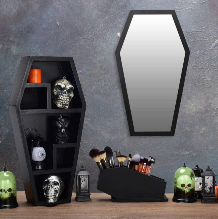 Olivenorma Spooky Coffin Shaped Shelf Halloween Crystal Shelf - image 3
