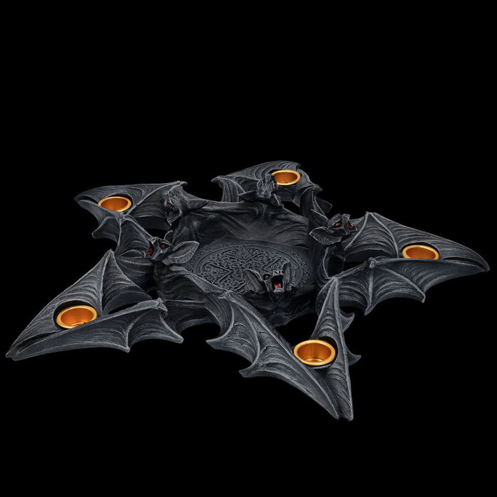 Olivenorma Spooky Pentagon Bats Shaped Candle Holder - image 4
