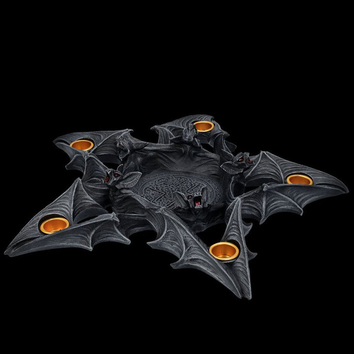Olivenorma Spooky Pentagon Bats Shaped Candle Holder - image 4