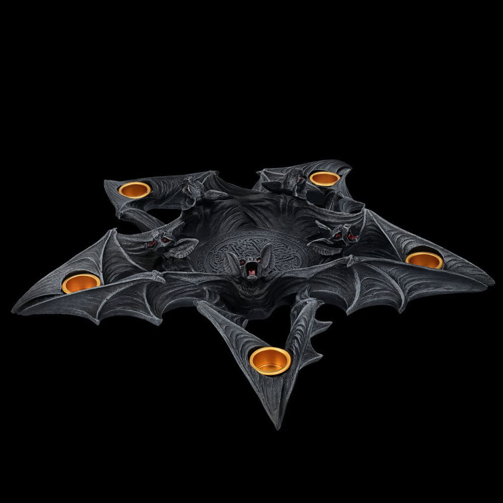 Olivenorma Spooky Pentagon Bats Shaped Candle Holder - image 3
