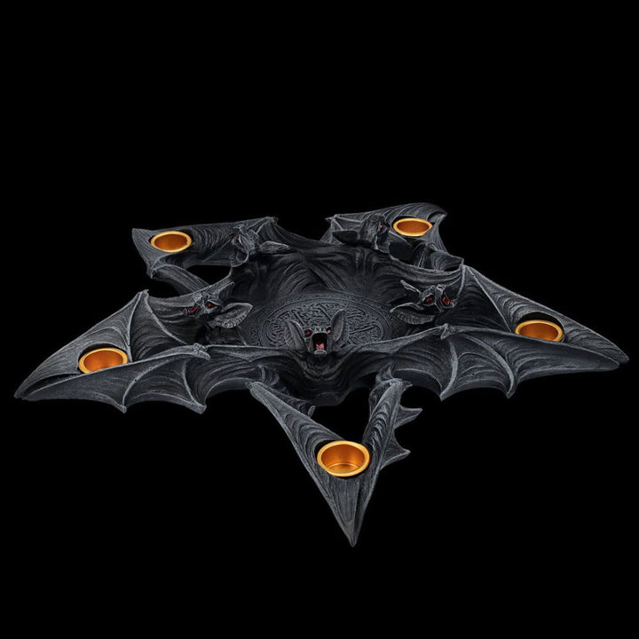 Olivenorma Spooky Pentagon Bats Shaped Candle Holder - image 3