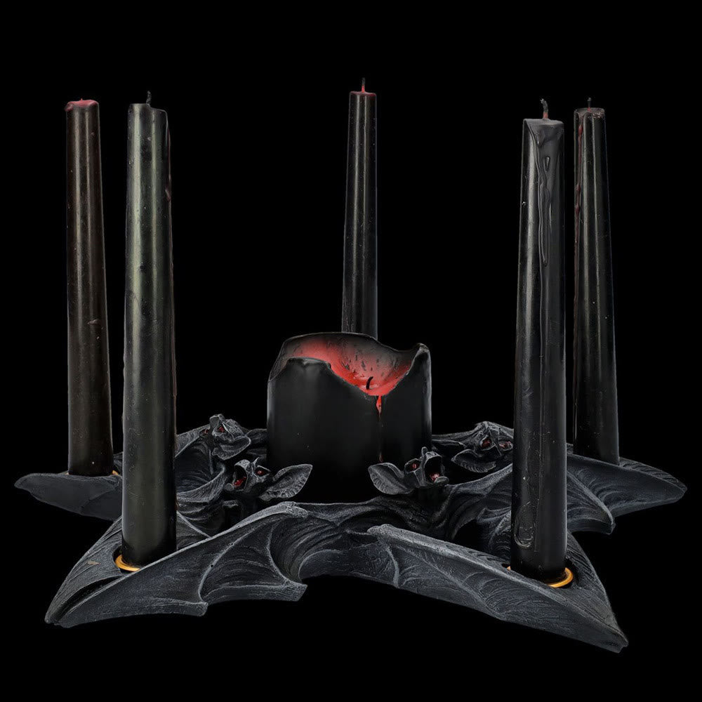Olivenorma Spooky Pentagon Bats Shaped Candle Holder - image 1