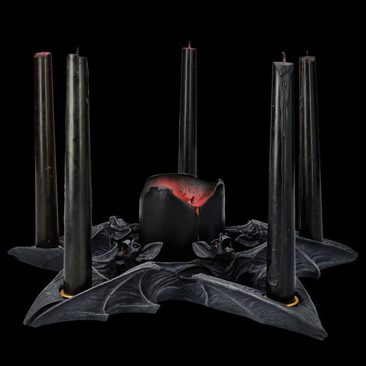 Olivenorma Spooky Pentagon Bats Shaped Candle Holder - image 1