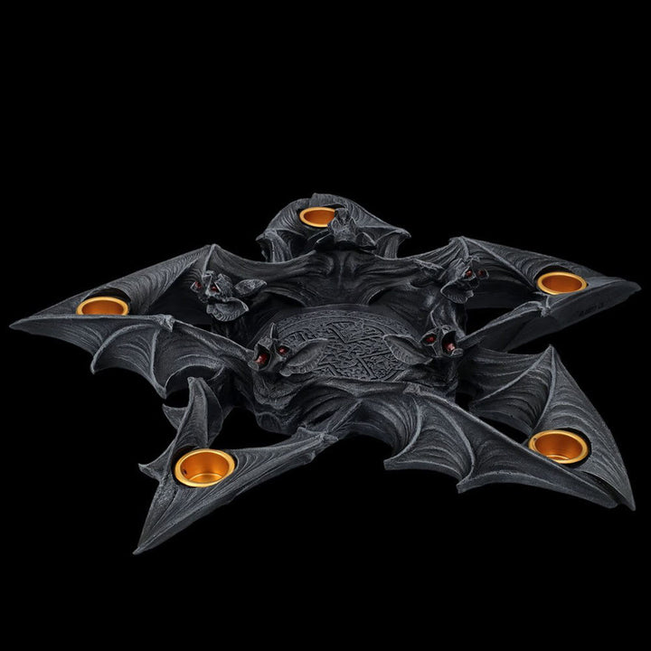 Olivenorma Spooky Pentagon Bats Shaped Candle Holder - image 2