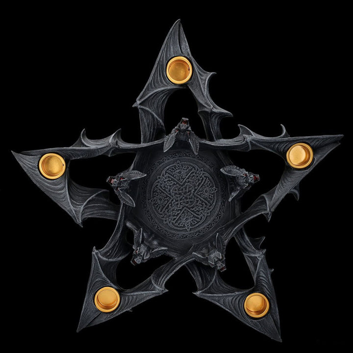 Olivenorma Spooky Pentagon Bats Shaped Candle Holder - image 5