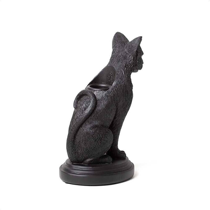 Olivenorma Gothic Cat Wolf Figurine Candle Stick Holder - image 3
