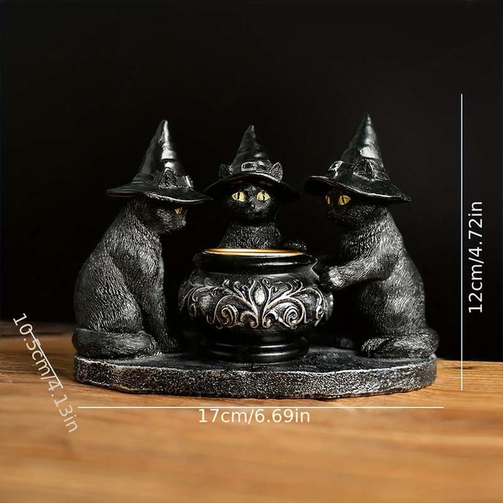 Olivenorma Halloween Three Witch Cats Tealight Candle Holder - image 7