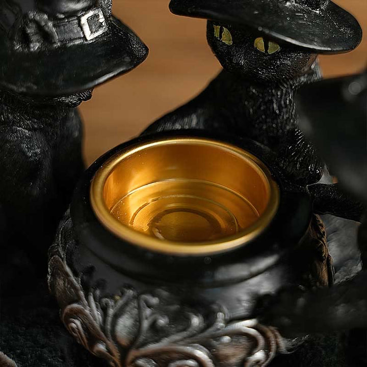 Olivenorma Halloween Three Witch Cats Tealight Candle Holder - image 6