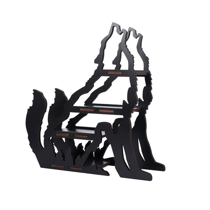 Olivenorma Wooden Crescent Gemstone Essentials Oils Storage Crystal Shelf - Wolf - image 8