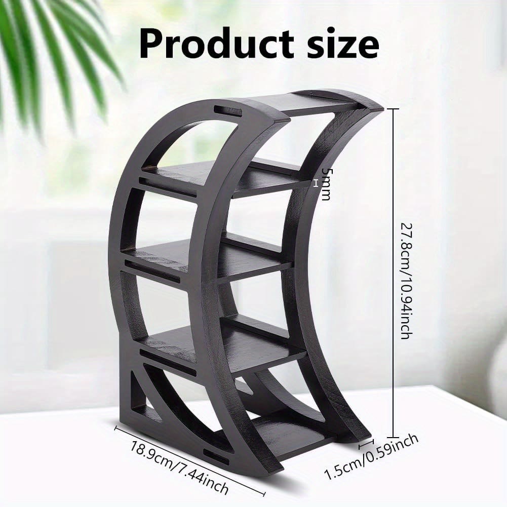 Olivenorma Wooden Crescent Gemstone Essentials Oils Storage Crystal Shelf - image 5