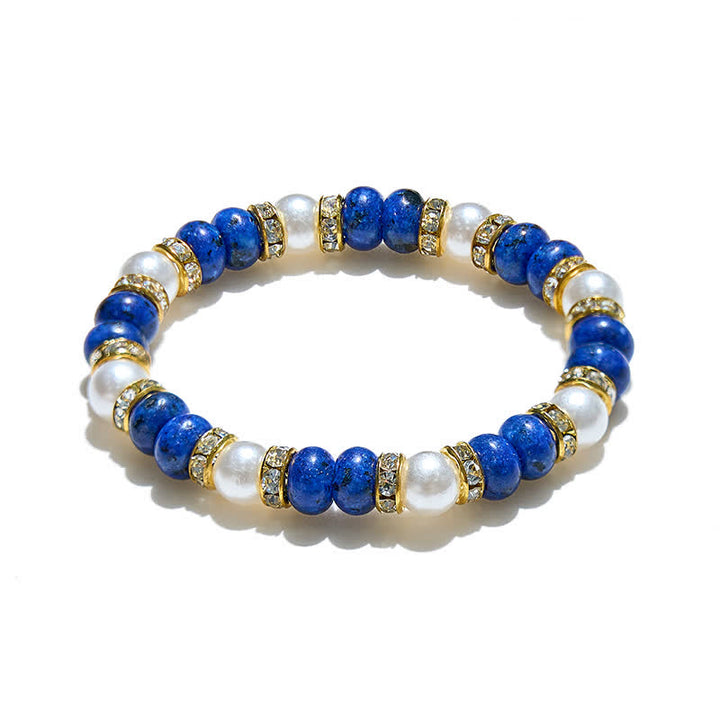 Olivenorma Natural Freshwater Pearl Lapis Lazuli Women Bracelet - image 2