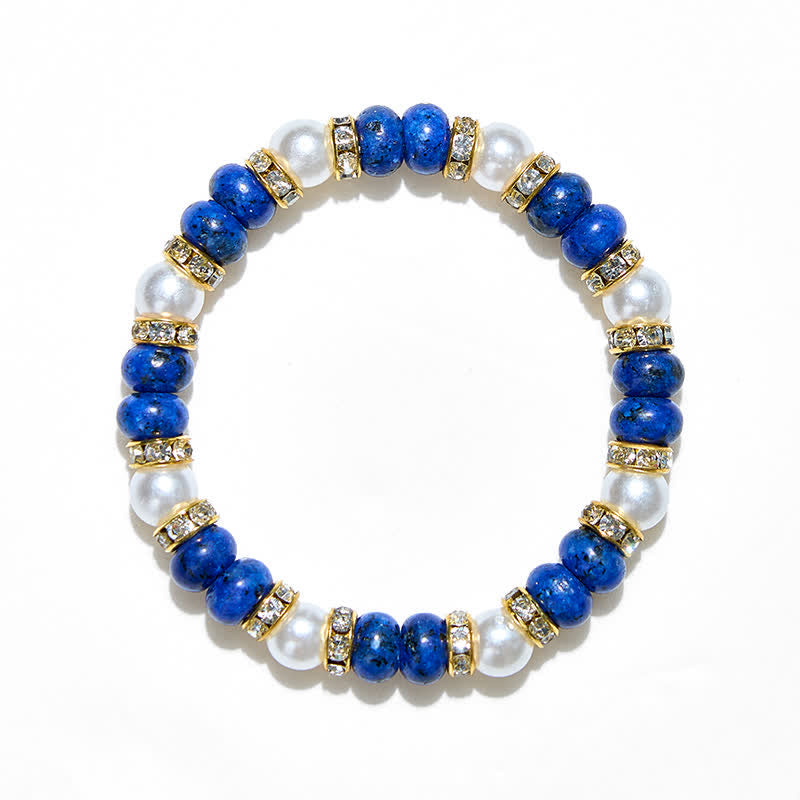Olivenorma Natural Freshwater Pearl Lapis Lazuli Women Bracelet - image 3