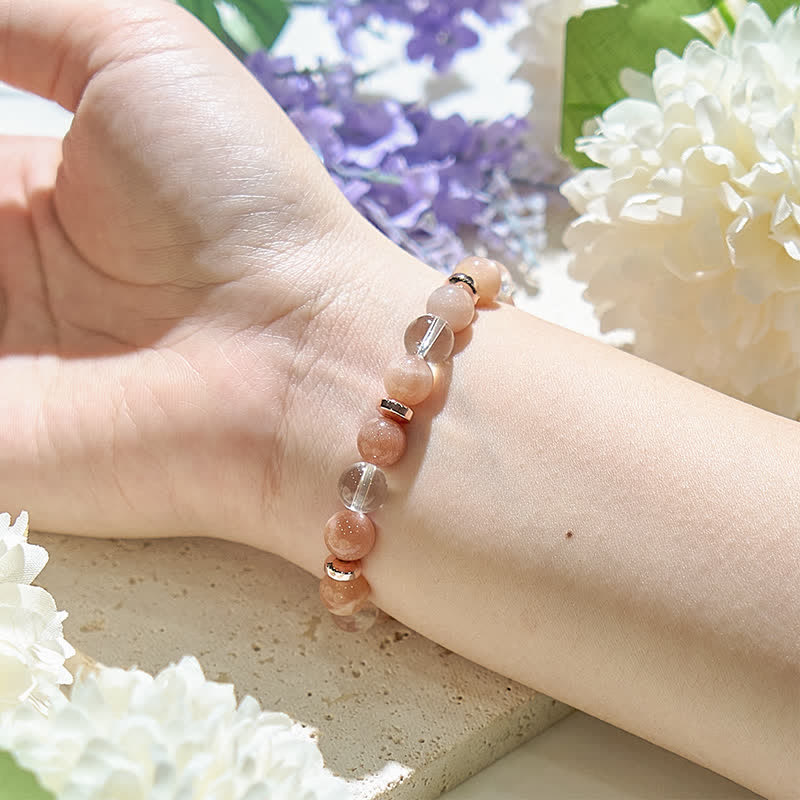 Olivenorma Natural Sun Stone Clear Crystal Women Bracelet - image 1