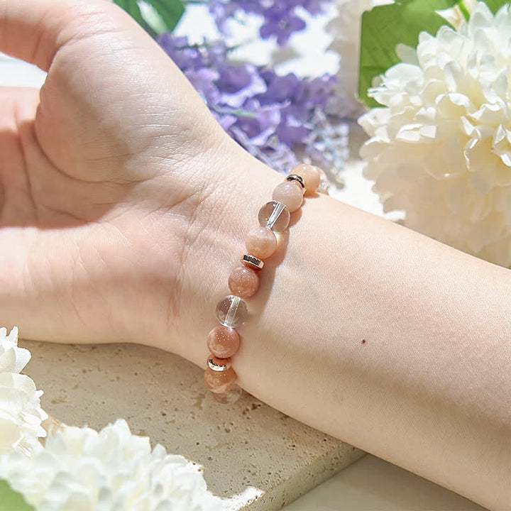 Olivenorma Natural Sun Stone Clear Crystal Women Bracelet - image 1