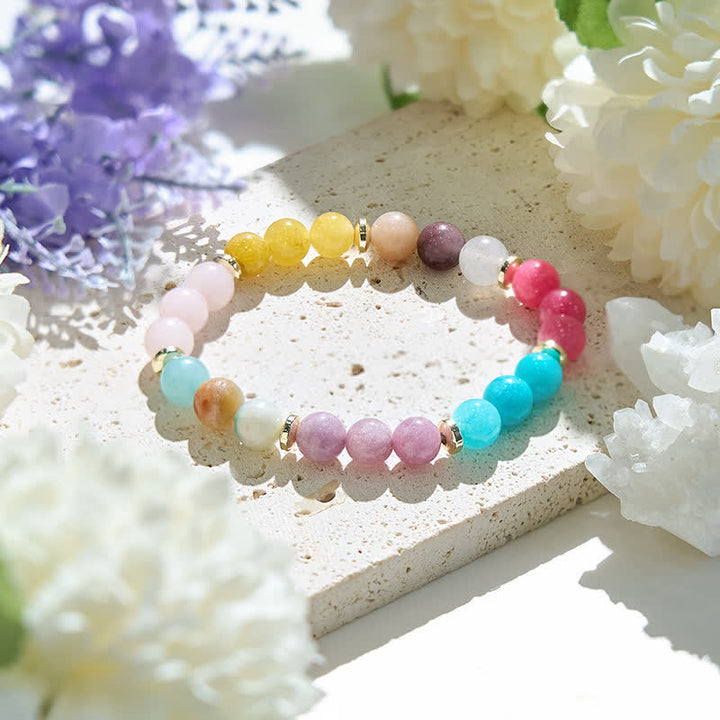 Olivenorma Natural 7 Color Crystal Beads Women Bracelet - 7 Color Crystal - image 0