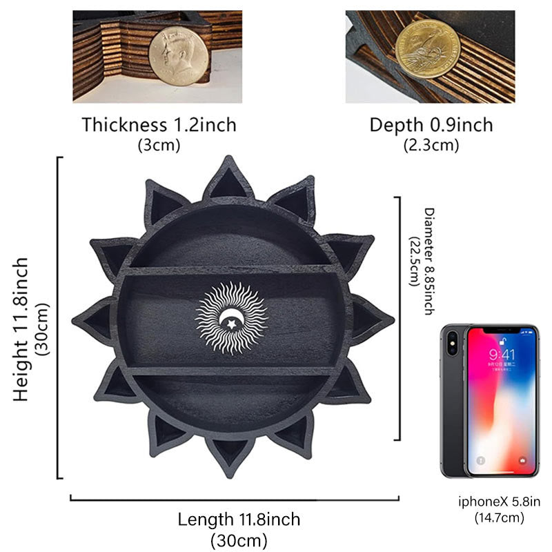 Olivenorma Wooden Lotus Flowers Crescent Floating Crystal Shelf - image 3