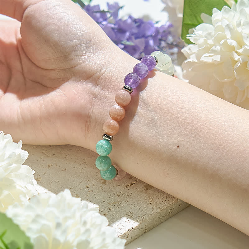 Olivenorma 8mm Various Natural Crystal Beads Women Bracelet - image 1