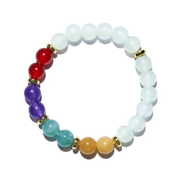Olivenorma Natural Amethyst Aquamarine Clear Crystal Beads Bracelet - image 5