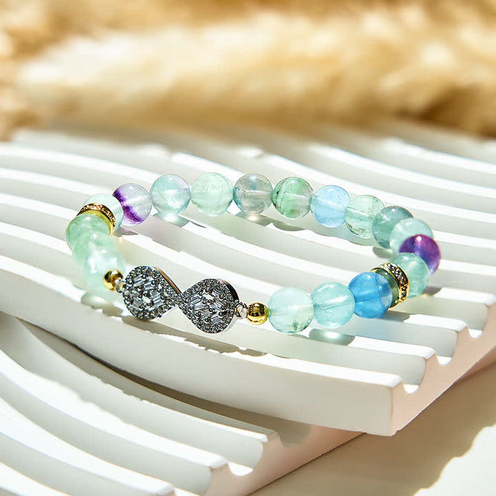Olivenorma Natural Fluorite Beads Infinity Symbol Bracelet - image 4