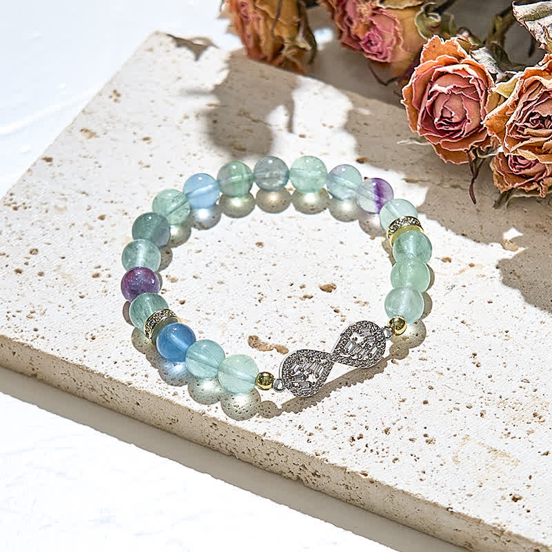 Olivenorma Natural Fluorite Beads Infinity Symbol Bracelet - image 3