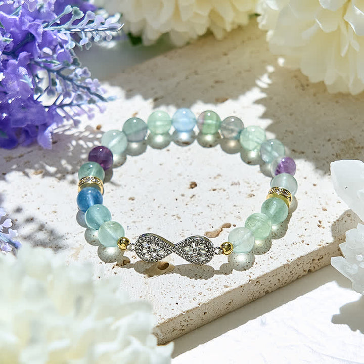 Olivenorma Natural Fluorite Beads Infinity Symbol Bracelet - image 2