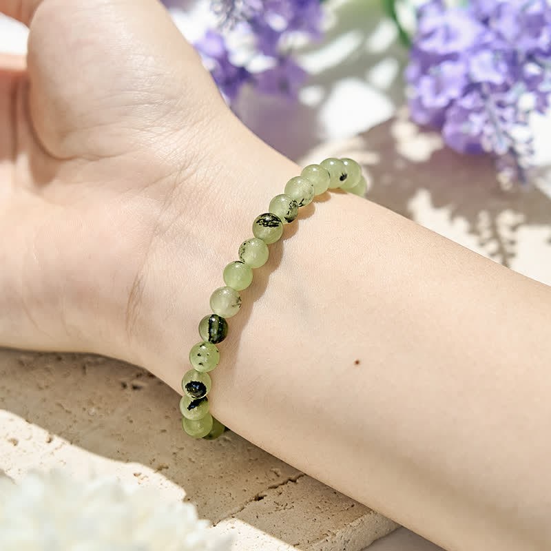 Olivenorma 4mm Natural Prehnite Beads Bracelet - image 1
