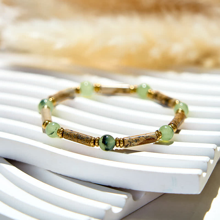 Olivenorma Natural Picture Jasper Prehnite Beads Bracelet - image 3