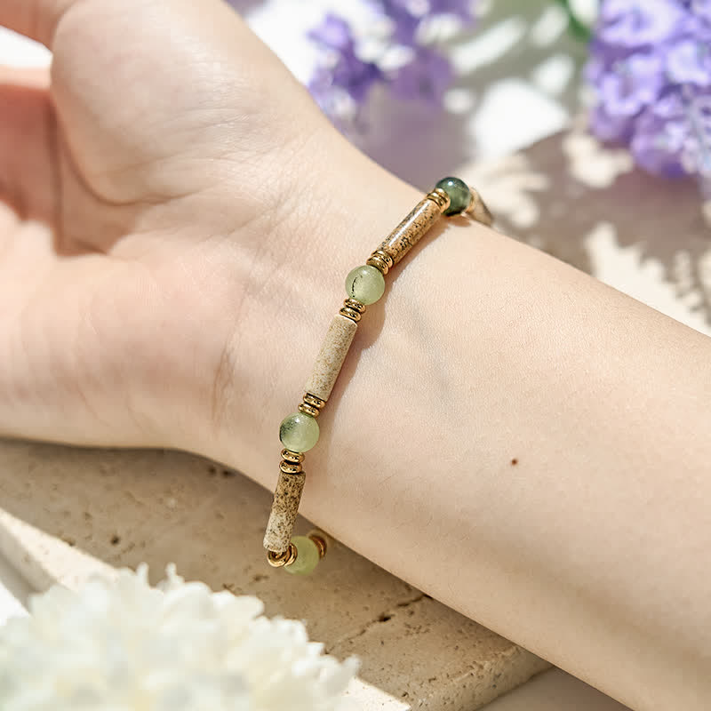 Olivenorma Natural Picture Jasper Prehnite Beads Bracelet - image 1