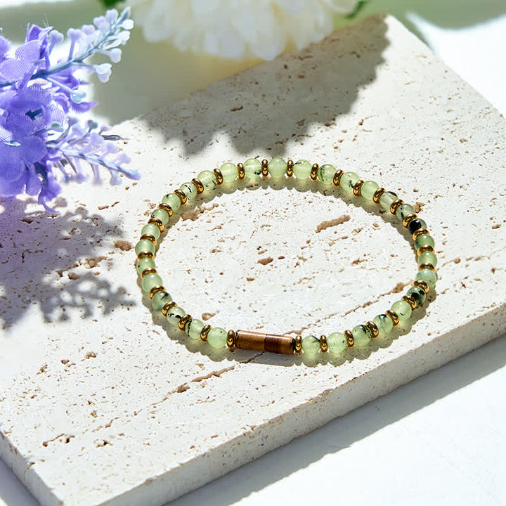 Olivenorma 4mm Natural Prehnite Picture Jasper Beads Bracelet - Picture Jasper & Prehnite - image 0