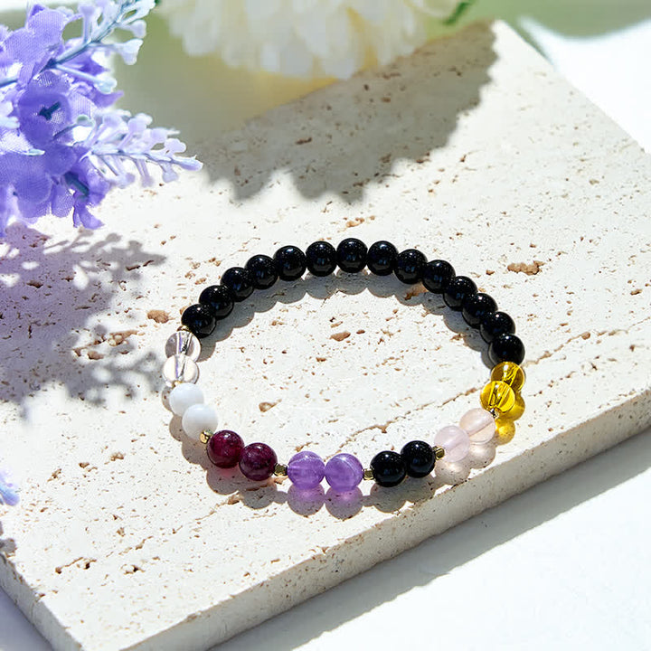 Olivenorma 6mm Natural Obsidian Crystal Beads Bracelet - image 2