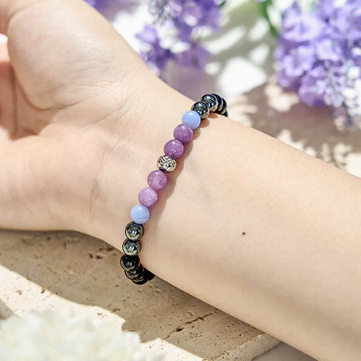 Olivenorma Natural Amethyst Hematite Obsidian Beads Bracelet - image 1