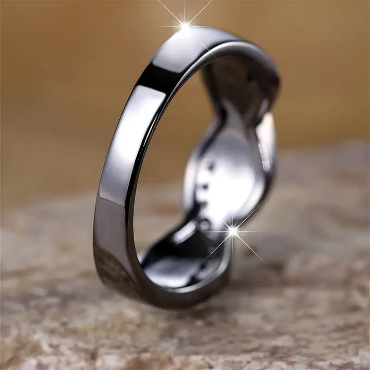 Olivenorma Black Gold Wavy Blue Opal with Zircon Ring - image 10