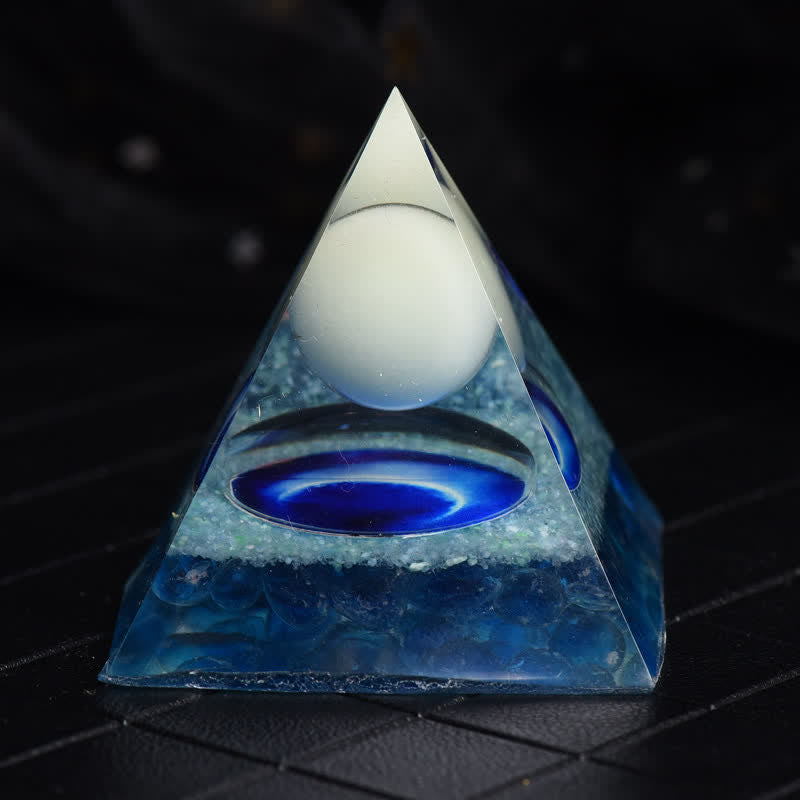 Olivenorma Opalite & Blue Glass Orgone Pyramid - image 2